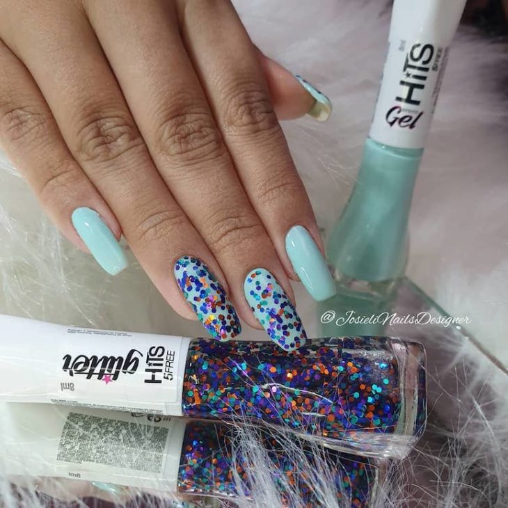 unhas com glitter 67