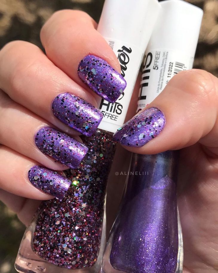 unhas com glitter 85