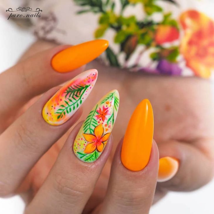 unhas decoradas com flores 111