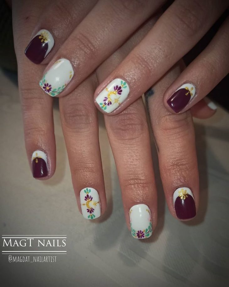 unhas decoradas com flores 126