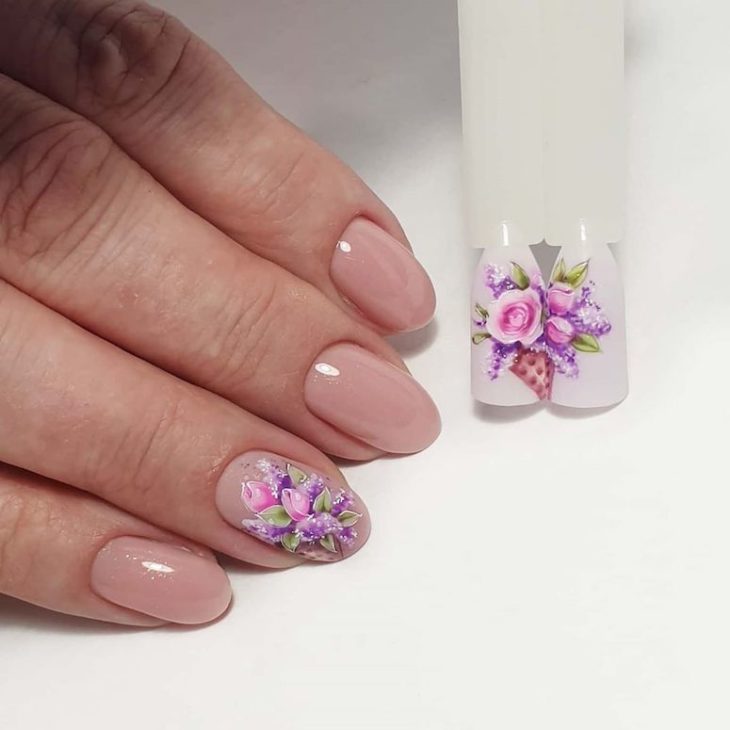 unhas decoradas com flores 133