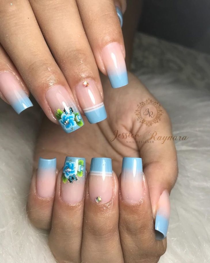 unhas decoradas com flores 156