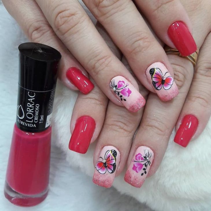 unhas decoradas com flores 183