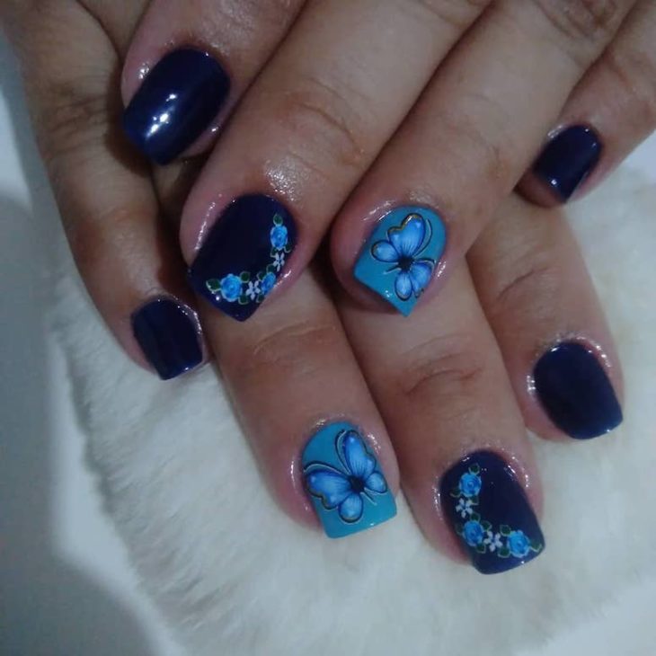 unhas decoradas com flores 185