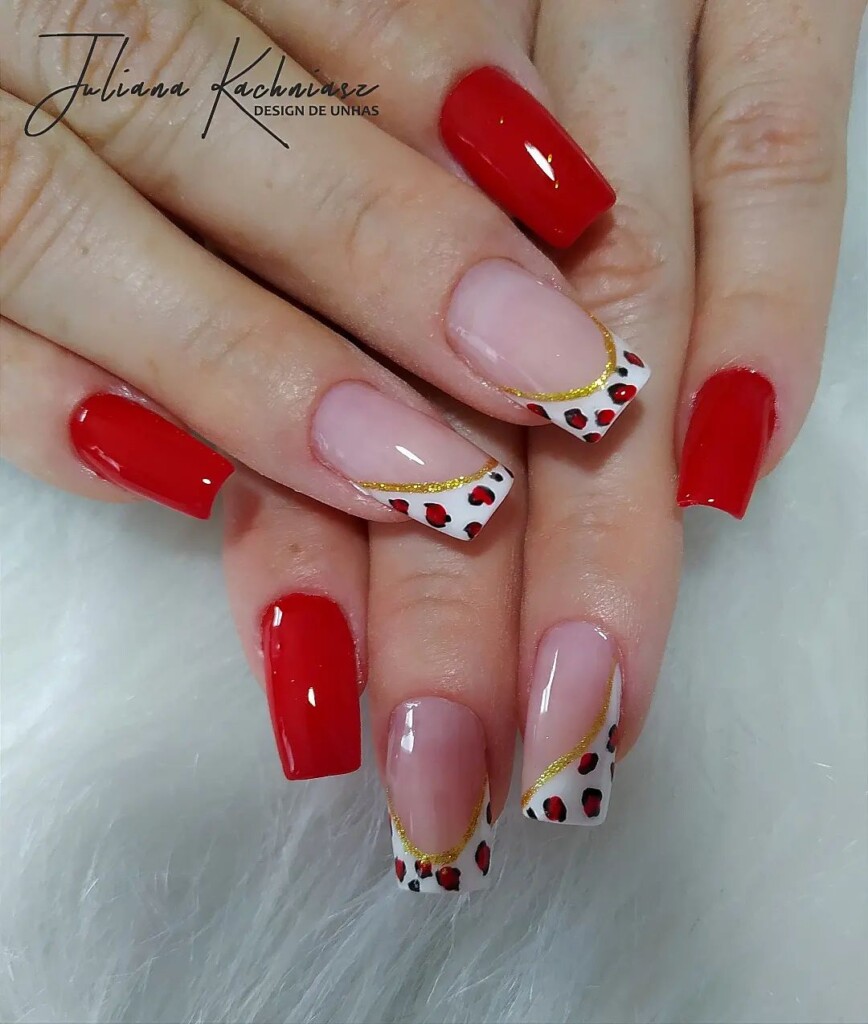 unhas decoradas vermelhas