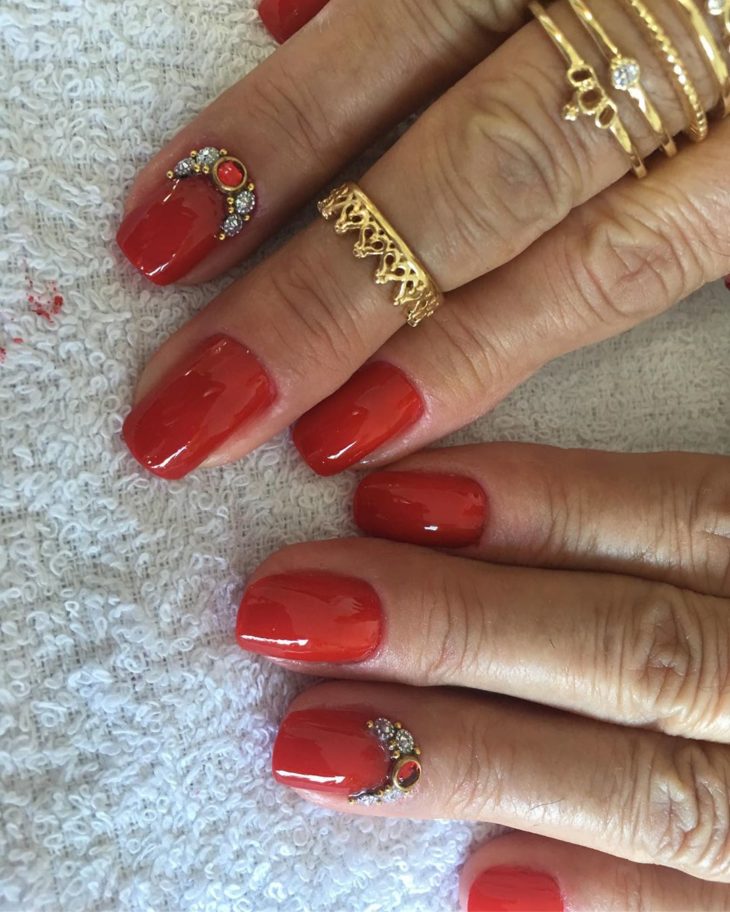 Unhas decoradas vermelhas 55