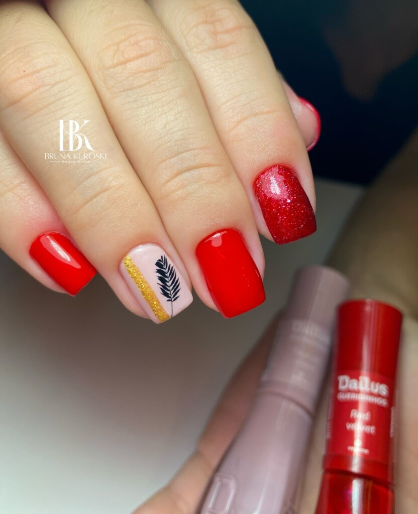 Unhas decoradas vermelhas simples