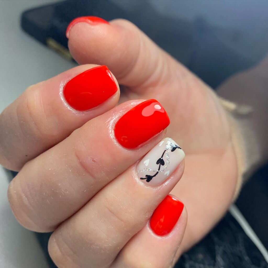 unhas simples decoradas vermelho