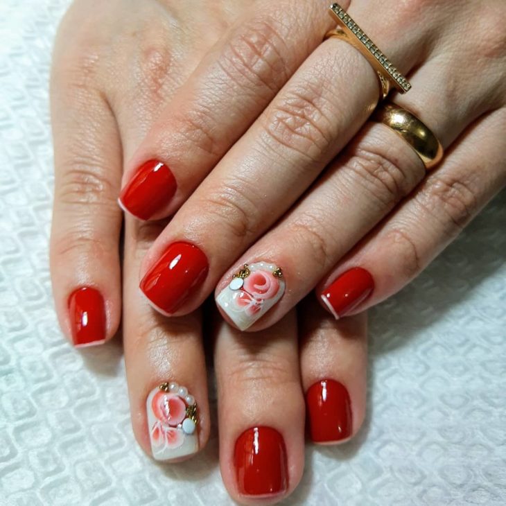 Unhas decoradas vermelhas 78