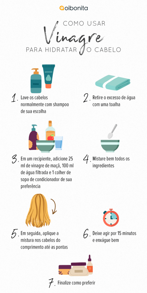 Hidratação com vinagre de maçã: 10 receitas poderosas para os cabelos