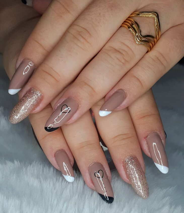 unhas decoradas nude 76