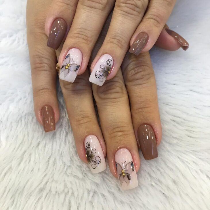 unhas decoradas nude 115