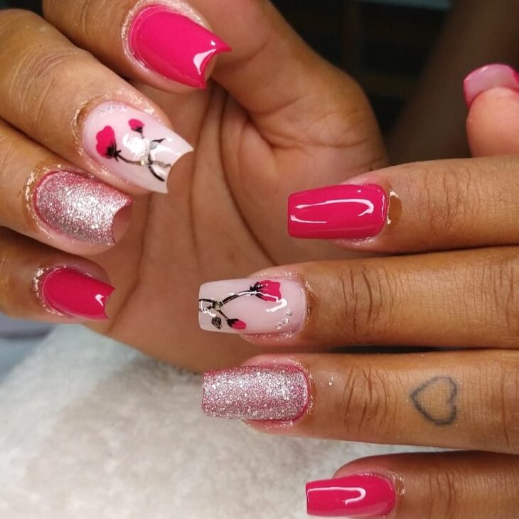 unhas decoradas rosa 117