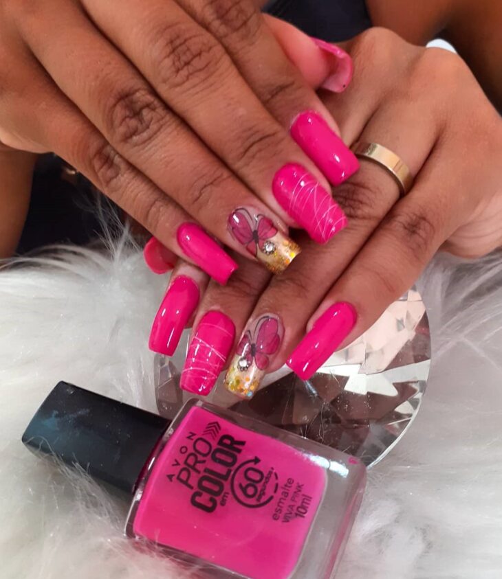 unhas decoradas rosa 130