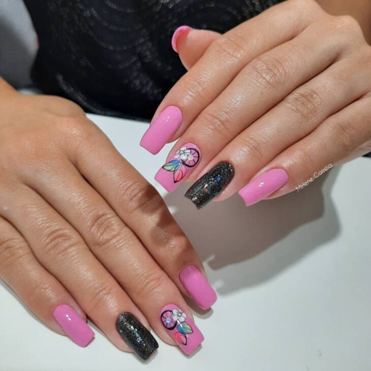 unhas decoradas rosa 131