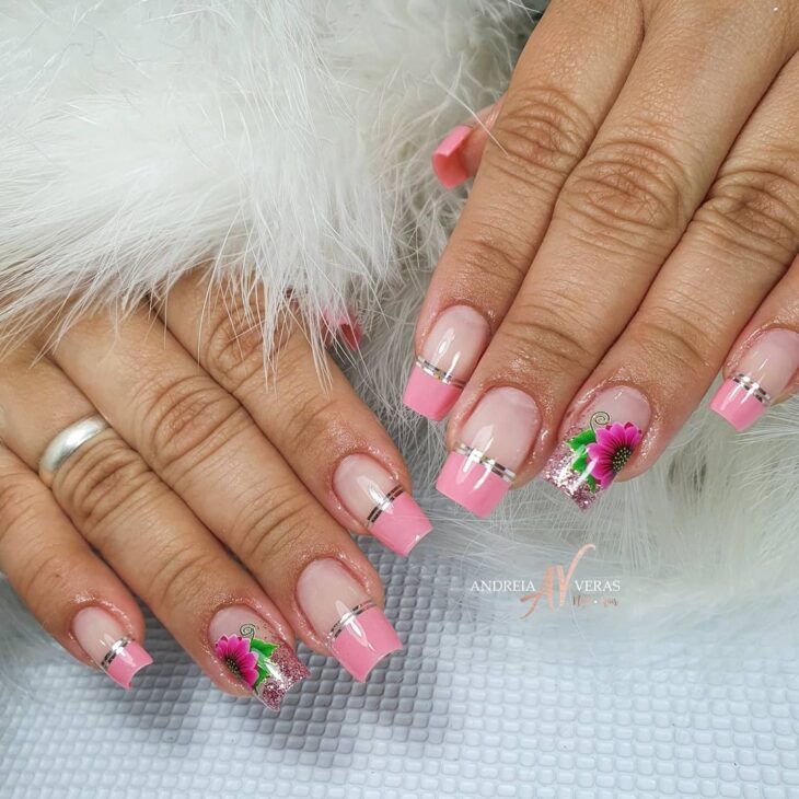 unhas decoradas rosa 136