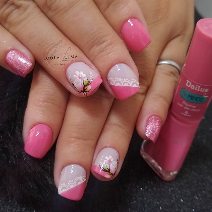 unhas decoradas rosa 101