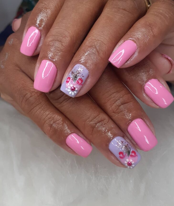 unhas decoradas rosa 151