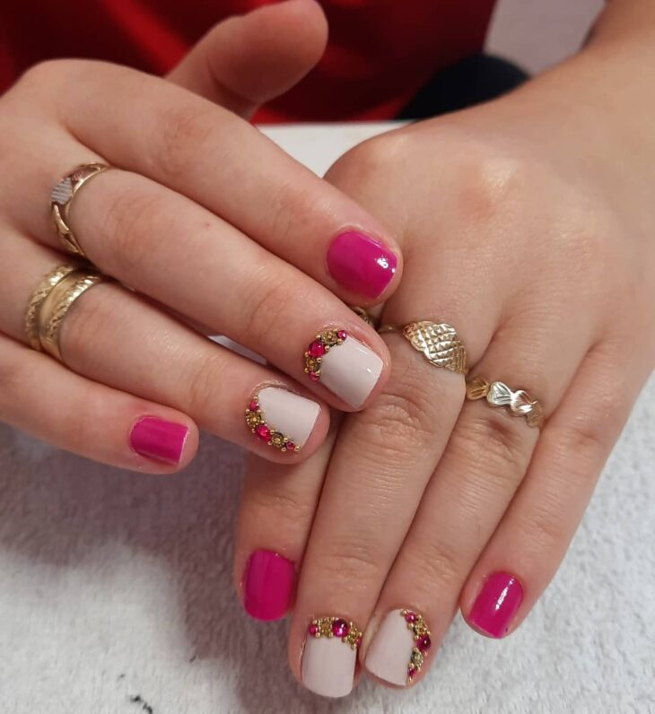 unhas decoradas rosa 158