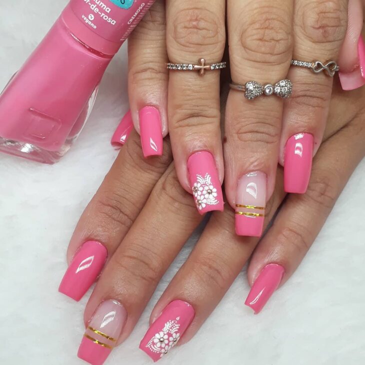 unhas decoradas rosa 161