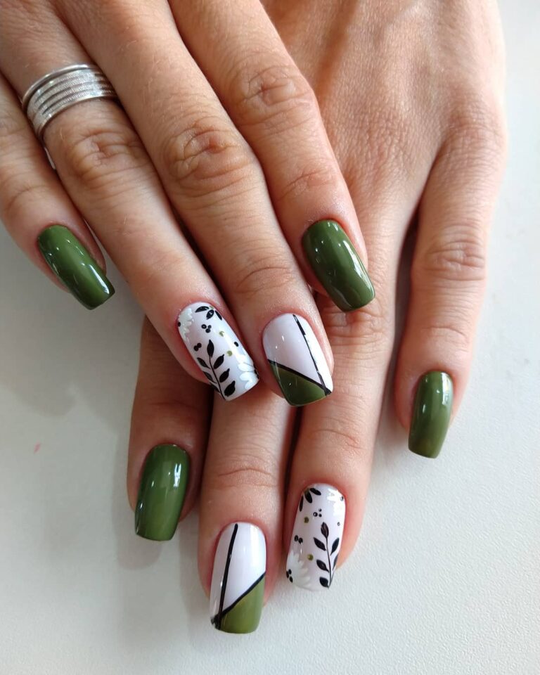 Esmalte verde militar: 35 ideias e tutoriais para unhas incríveis