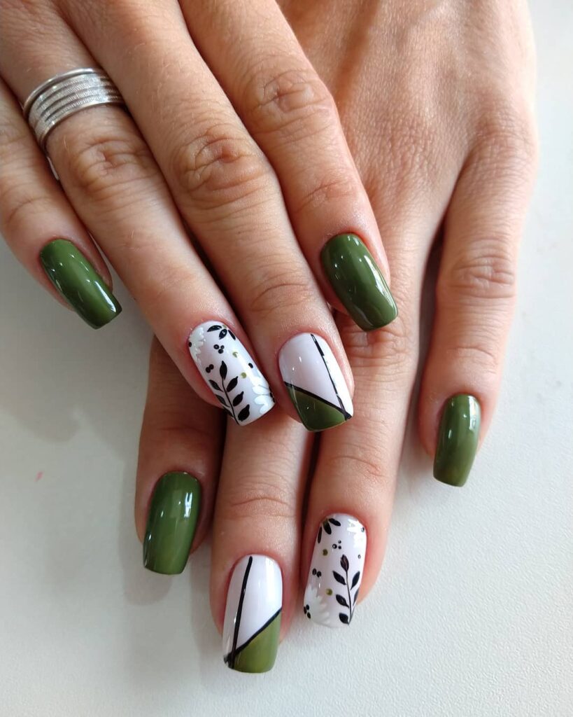 Esmalte verde militar: 35 ideias e tutoriais para unhas incríveis
