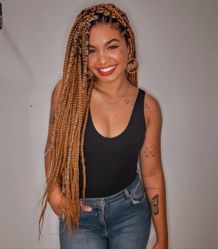 box braids loiro 73