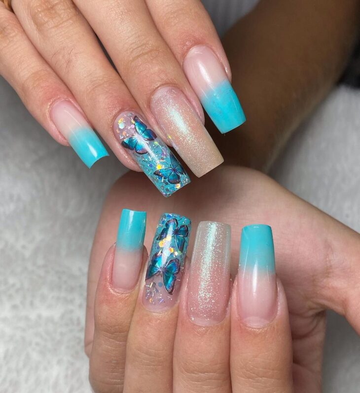 unhas decoradas azul 111