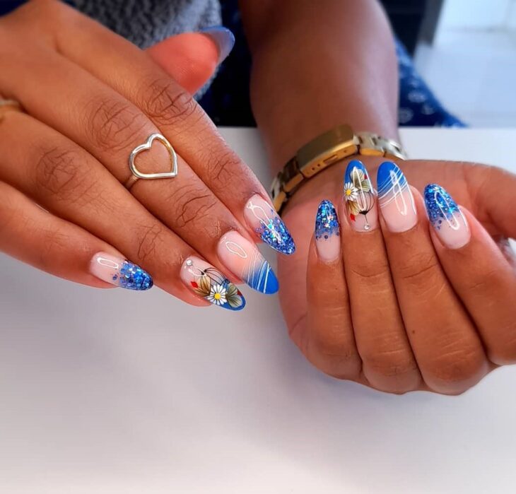 unhas decoradas azul 71