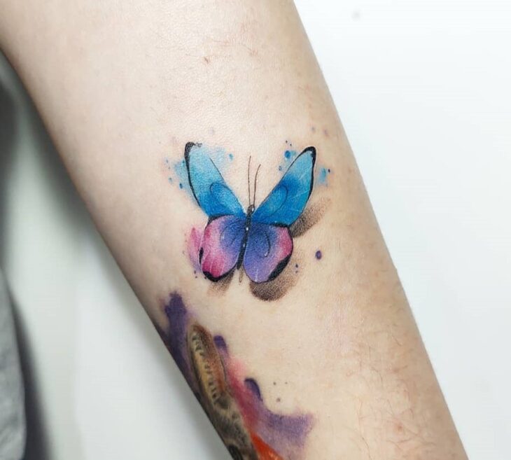 tatuagem borboleta azul