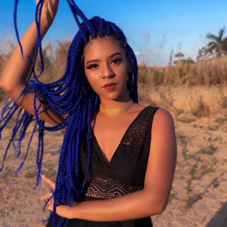 box braids azul 45