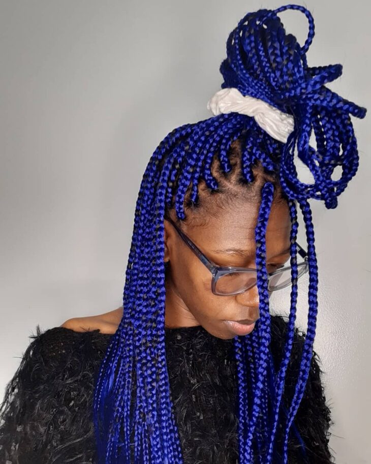 box braids azul 54