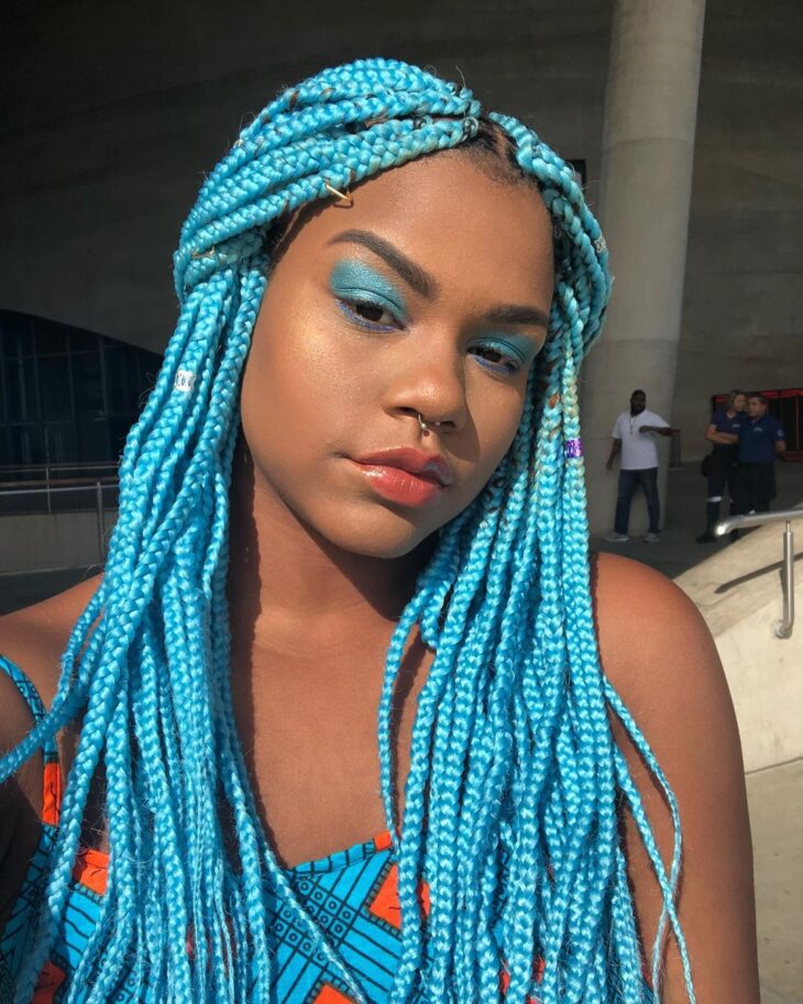 box braids azul 70