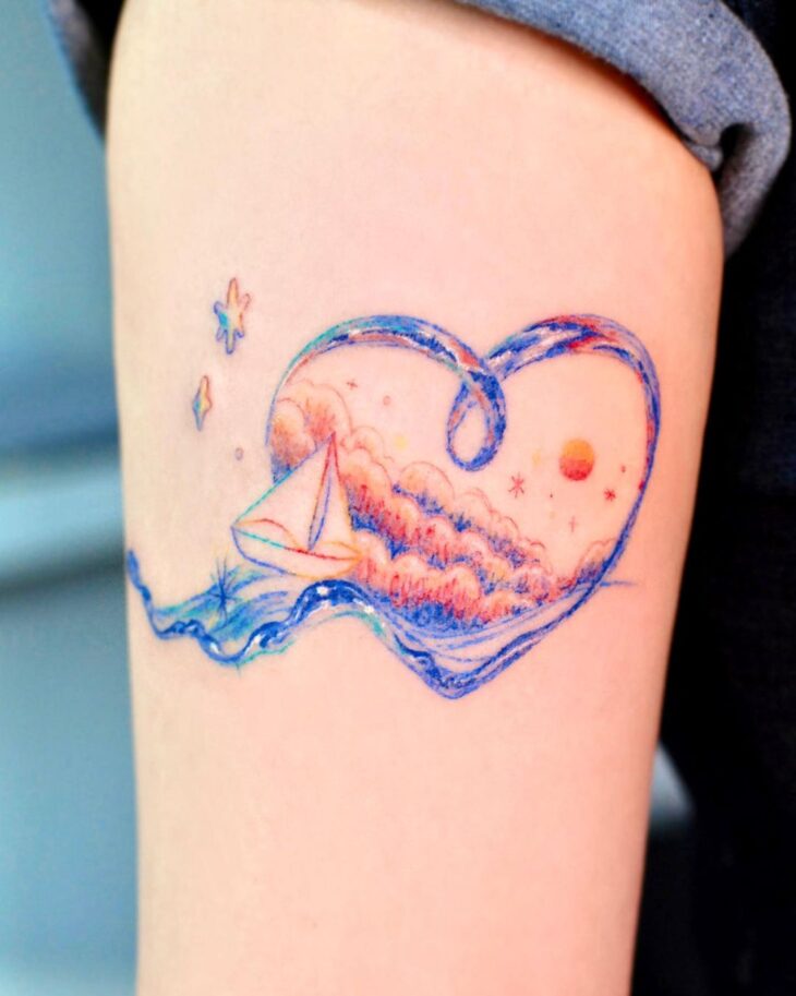 tatuagem de coração 100