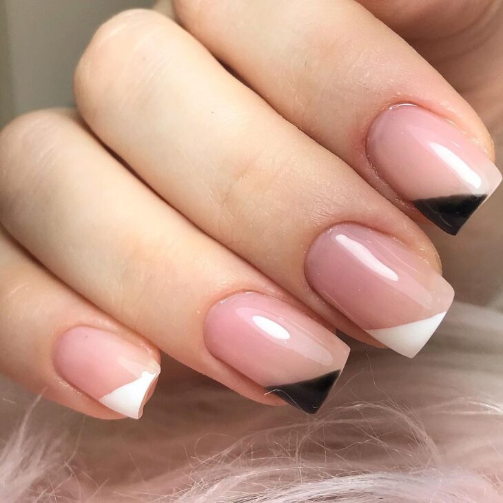 unhas decoradas em preto e branco 80