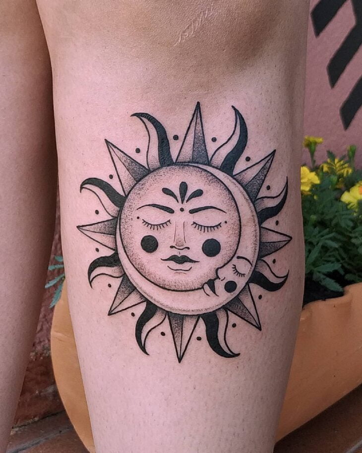 tatuagem de sol e lua 70