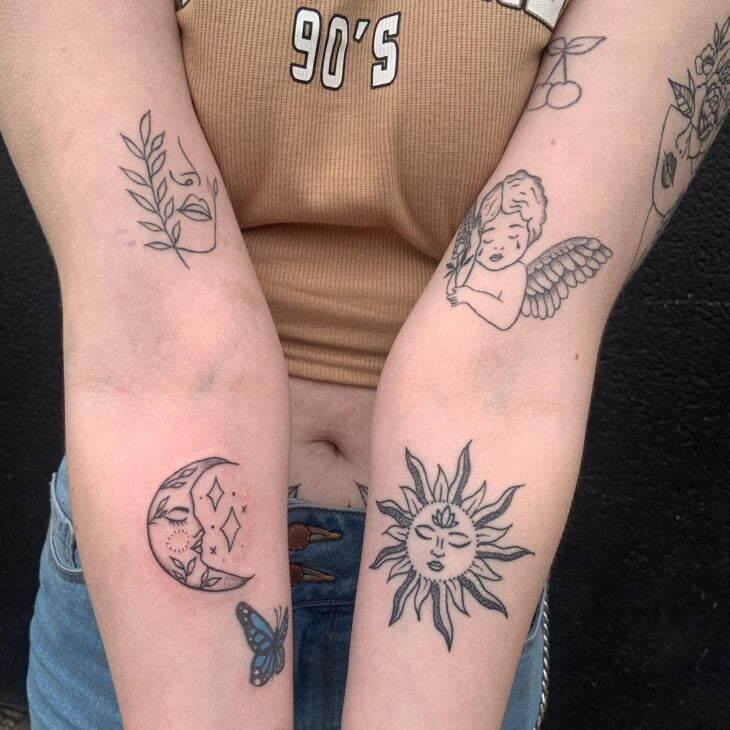 tatuagem de sol e lua 87