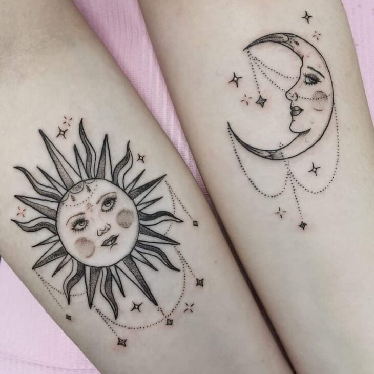 tatuagem de sol e lua 96