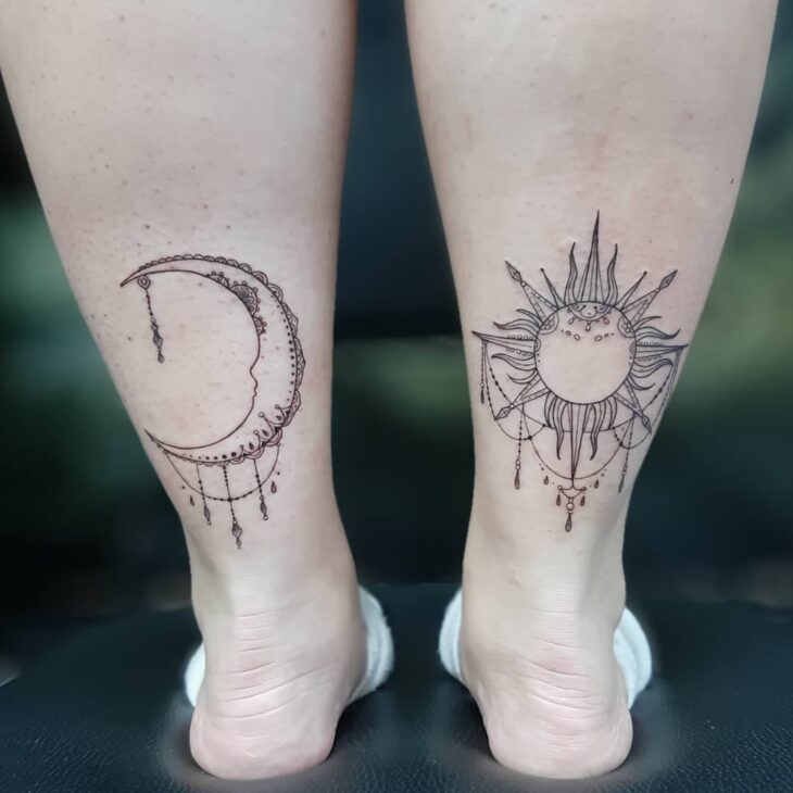 tatuagem de sol e lua 45
