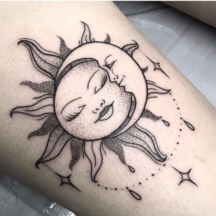 tatuagem de sol e lua 107