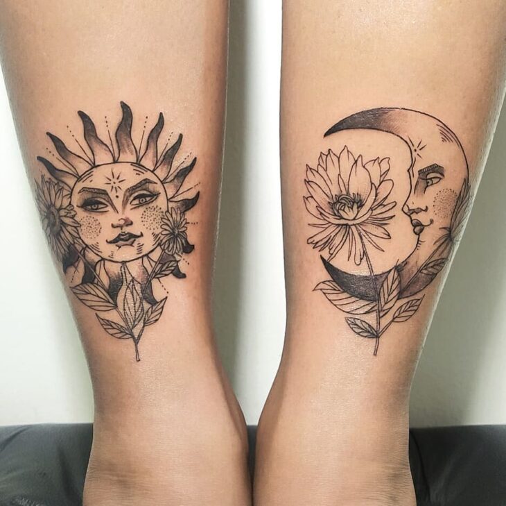 tatuagem de sol e lua 66