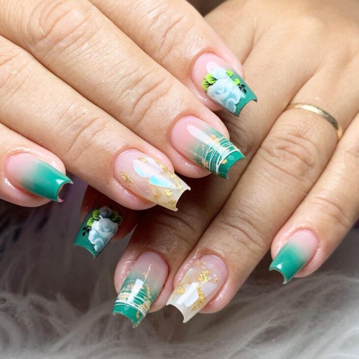 unhas decoradas verde 84