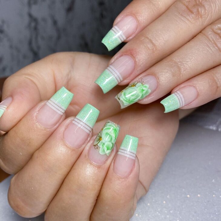 unhas decoradas verde 106