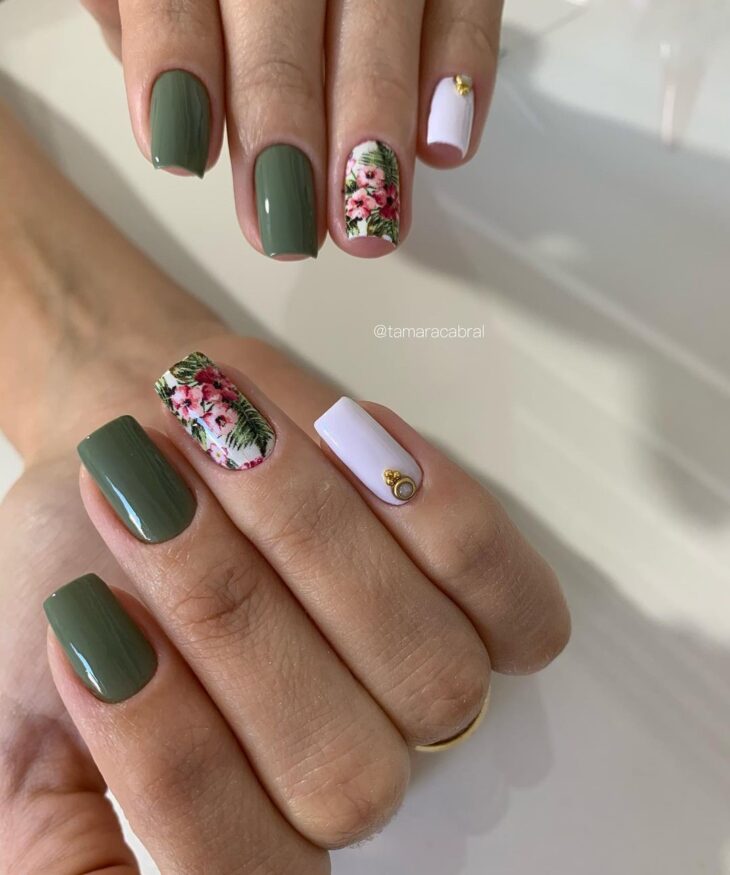 unhas decoradas verde 109