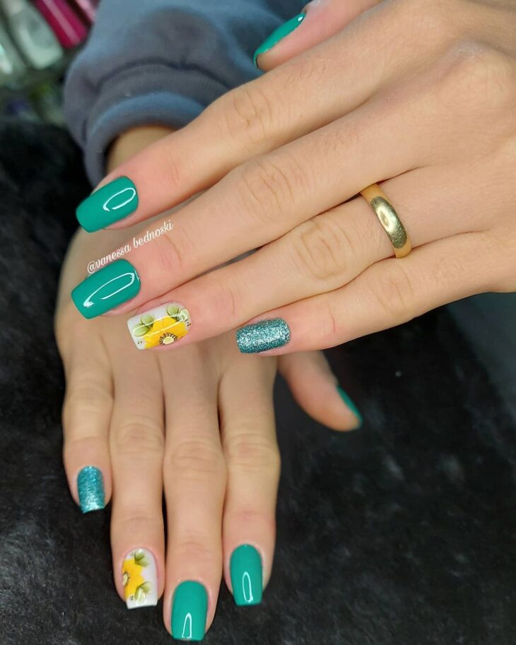 unhas decoradas verde 114