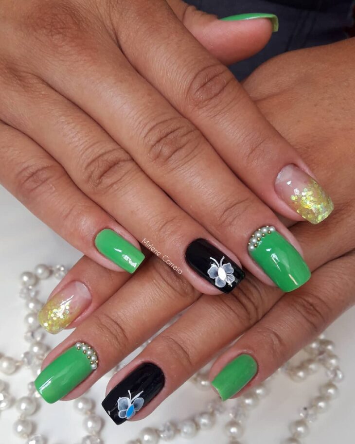 unhas decoradas verde 119