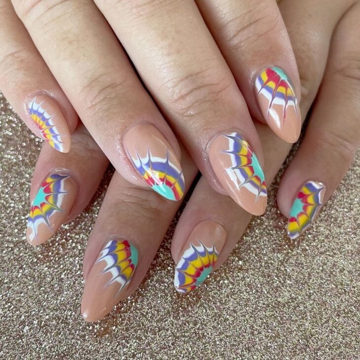 unhas tie dye 58