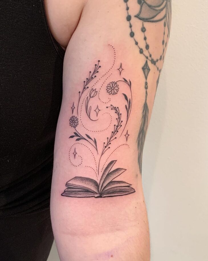 tatuagem de livros 111