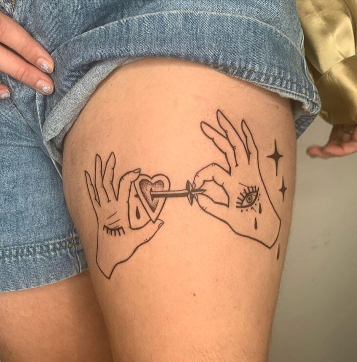 tatuagem na coxa