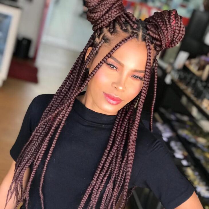 box braids vermelho 55